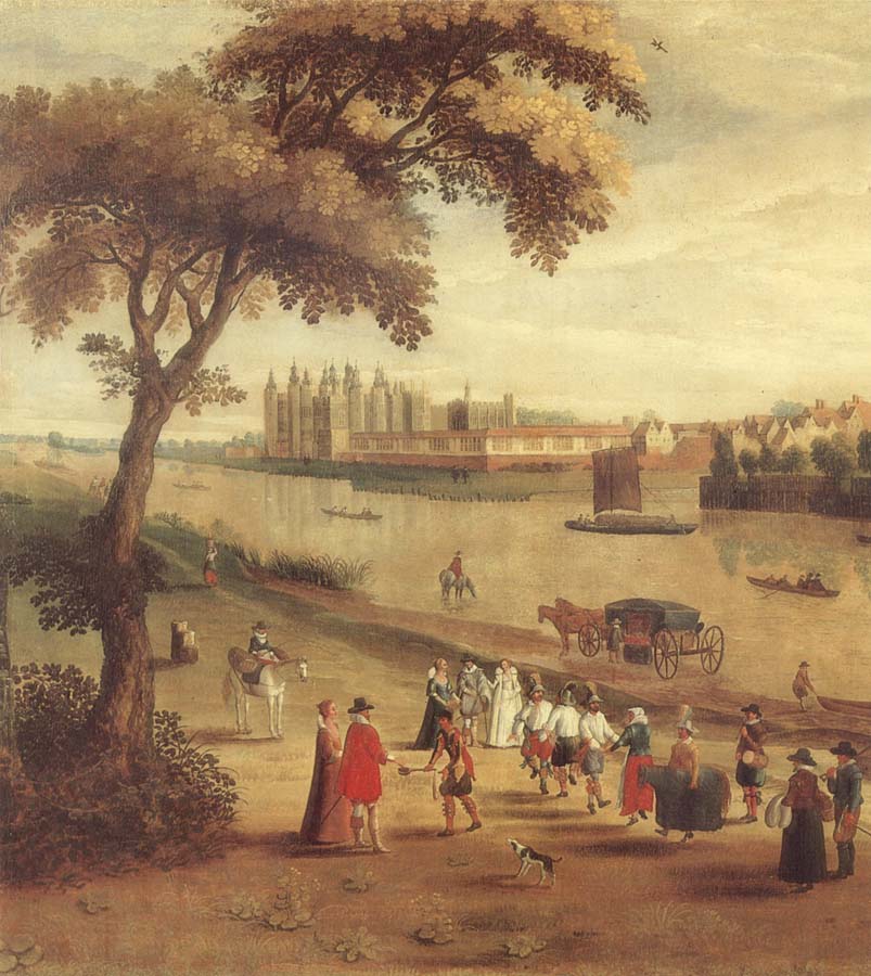 The Thames at Richmond,with a view of Richmond Palace